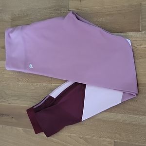 Fabletics Workout Leggings Colorblock pink burgundy‎ XS